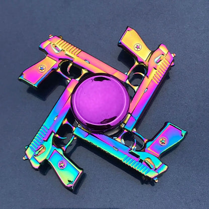 Gradient Rainbow Metal Fidget Spinner – Silent R188 Bearing, EDC Hand Spinner for Anxiety Relie