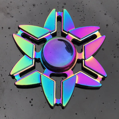 Gradient Rainbow Metal Fidget Spinner – Silent R188 Bearing, EDC Hand Spinner for Anxiety Relie