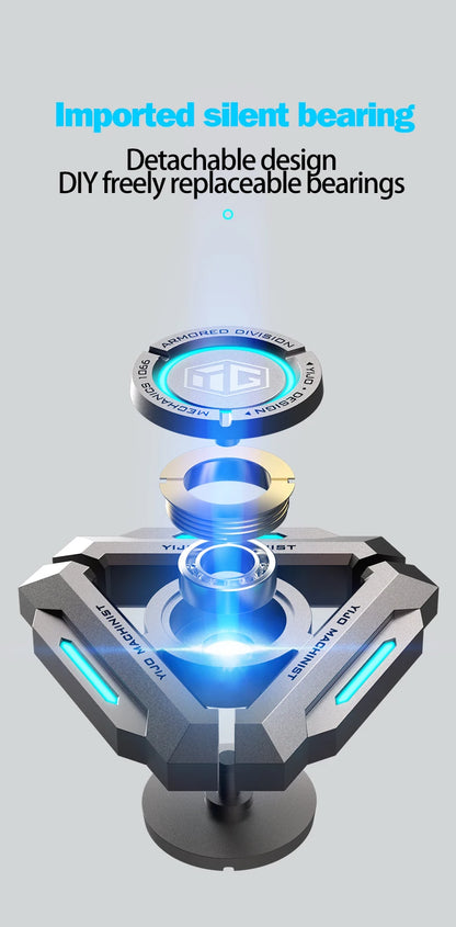 Glow-in-the-Dark Metal Fidget Spinner – Silent R188 Bearing EDC Toy for Stress Relief & Focus