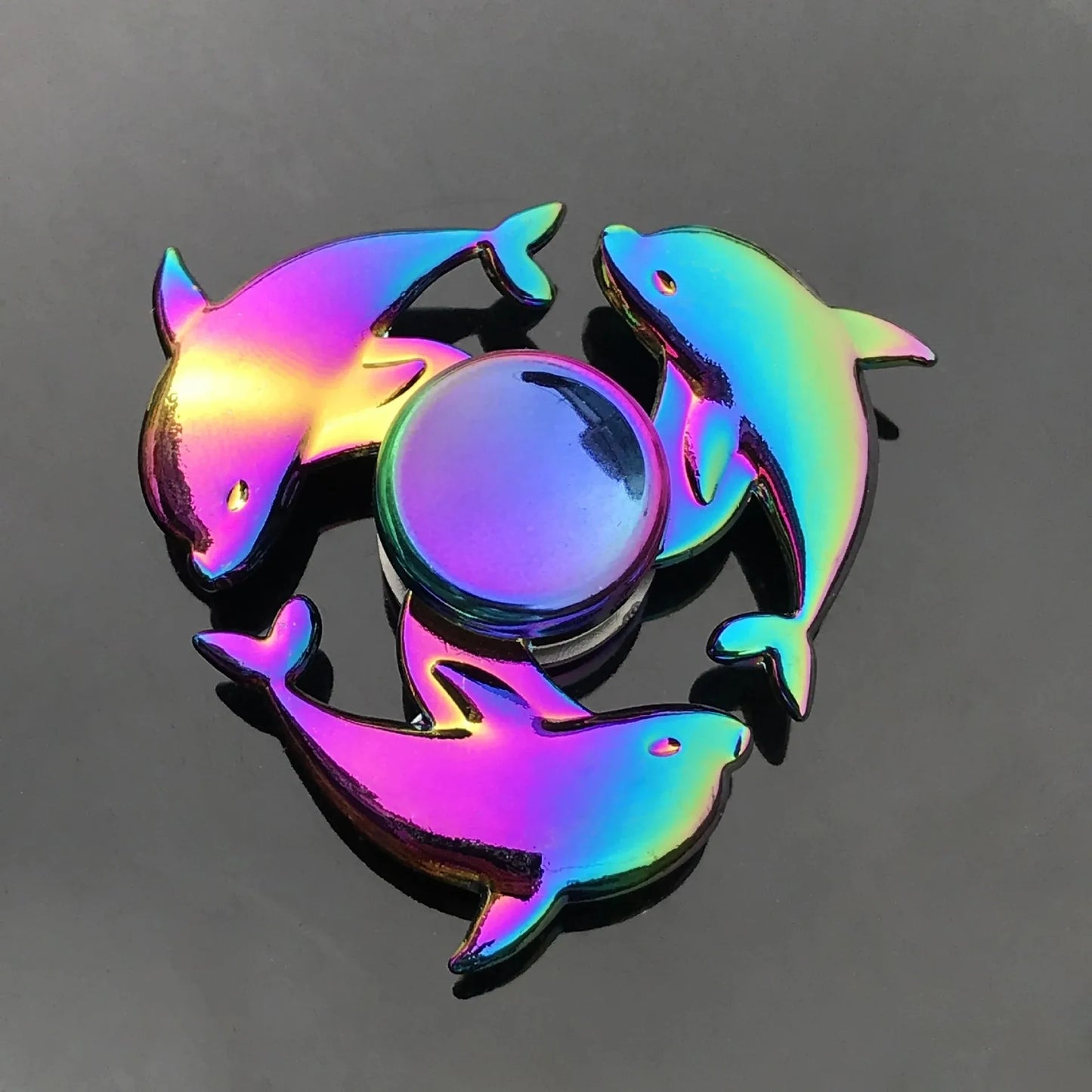 Gradient Rainbow Metal Fidget Spinner – Silent R188 Bearing, EDC Hand Spinner for Anxiety Relie