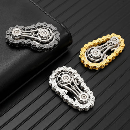 Bike Chain Gear Fidget Spinner – Stainless Steel Sprocket Flywheel EDC Toy for Stress & Anxiety Relief