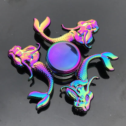Gradient Rainbow Metal Fidget Spinner – Silent R188 Bearing, EDC Hand Spinner for Anxiety Relie