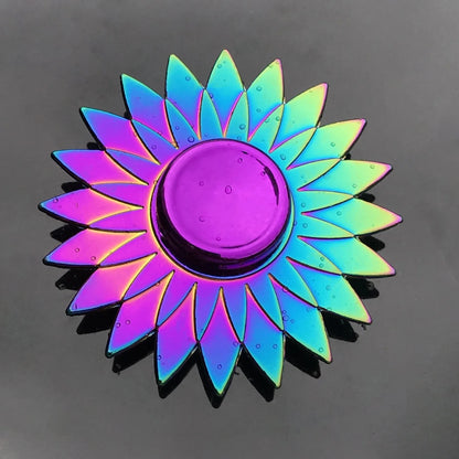 Gradient Rainbow Metal Fidget Spinner – Silent R188 Bearing, EDC Hand Spinner for Anxiety Relie