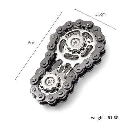 Bike Chain Gear Fidget Spinner – Stainless Steel Sprocket Flywheel EDC Toy for Stress & Anxiety Relief