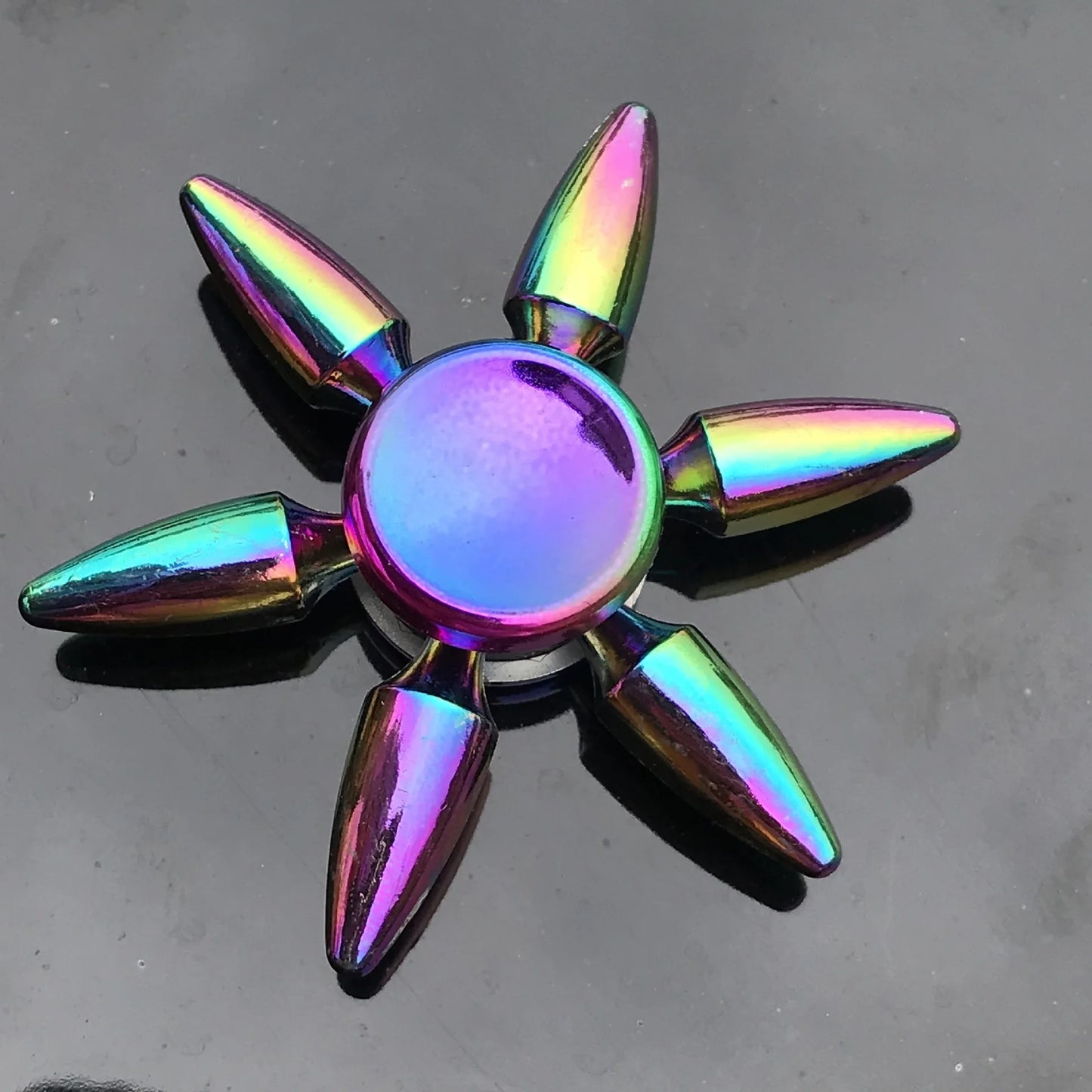 Gradient Rainbow Metal Fidget Spinner – Silent R188 Bearing, EDC Hand Spinner for Anxiety Relie