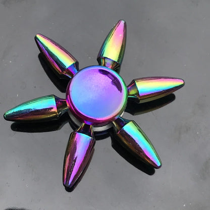 Gradient Rainbow Metal Fidget Spinner – Silent R188 Bearing, EDC Hand Spinner for Anxiety Relie