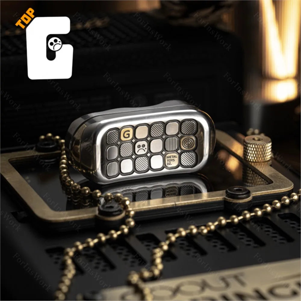 Metal Toys DZ Top-G Titanium Blue Push Slider – Premium EDC Mechanical Fidget Toy for Stress & Anxiety Relief