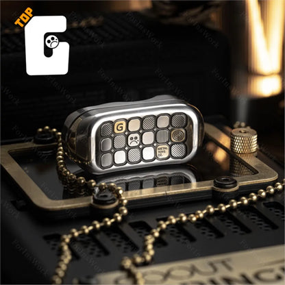 Metal Toys DZ Top-G Titanium Blue Push Slider – Premium EDC Mechanical Fidget Toy for Stress & Anxiety Relief