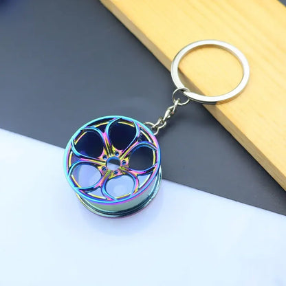 Mini Alloy Car Wheel Rim Keychain – Perfect Gift for Car Enthusiasts