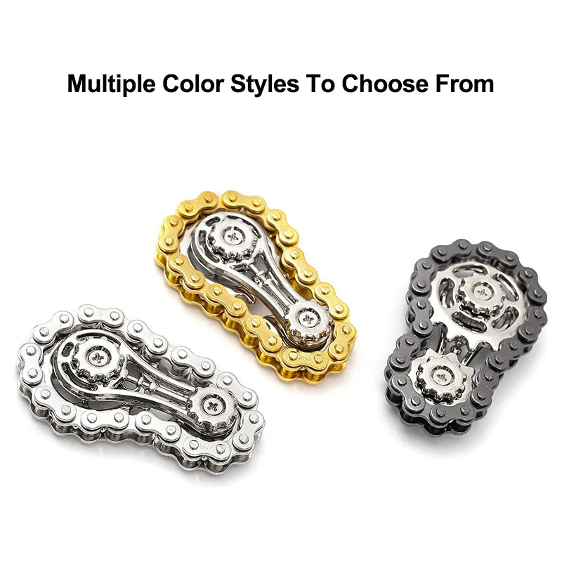 Bike Chain Gear Fidget Spinner – Stainless Steel Sprocket Flywheel EDC Toy for Stress & Anxiety Relief